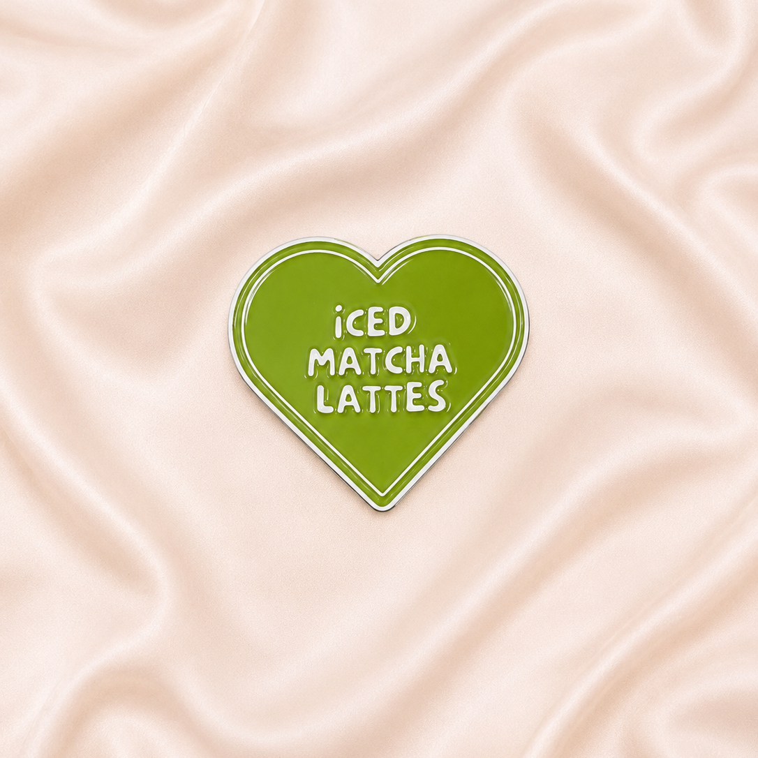 Iced Matcha Latte Heart Sticker