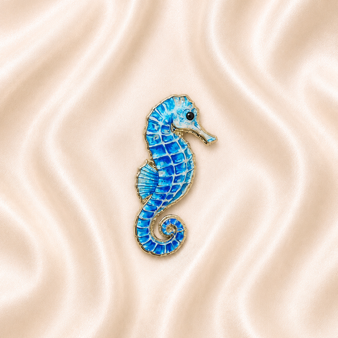 Blue Seahorse Sticker