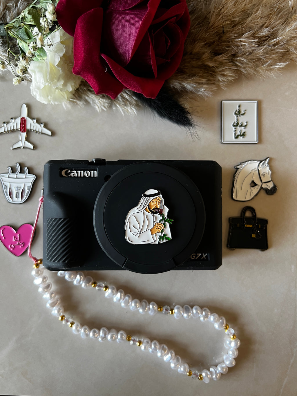 Ivory Crystal Heart Strap